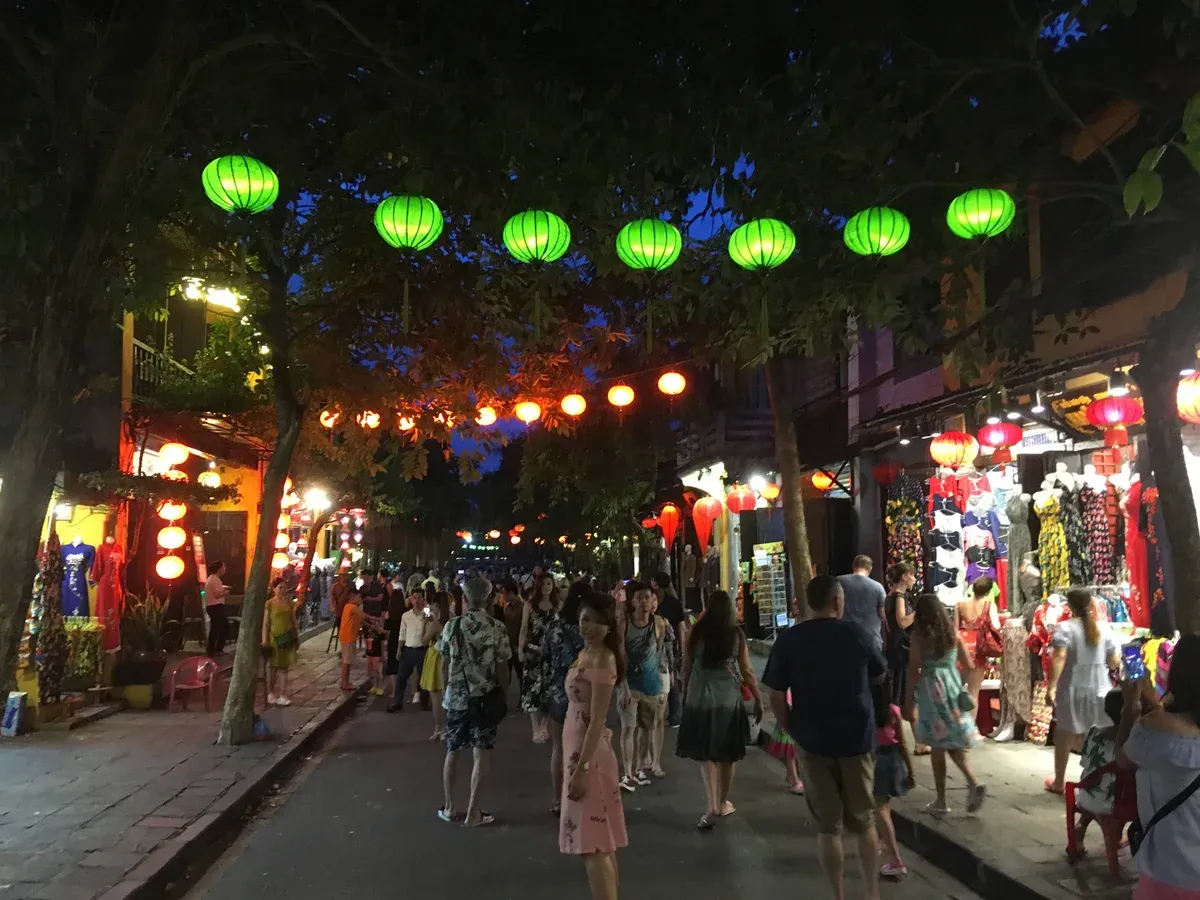 Lanterns over a street in Hoi An on a 8-Day Vietnam Tour